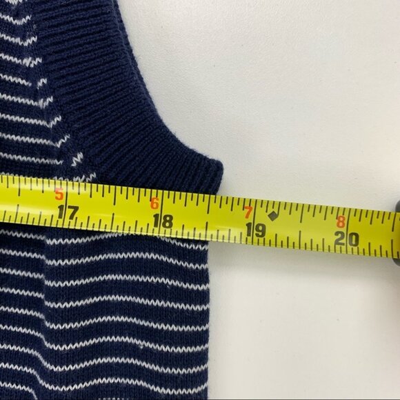 ASHWORTH Navy White Striped Vest  size Medium - Picture 3 of 5